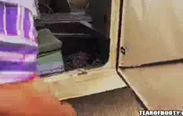 شقراء ساخنة مع أثداء كبيرة وحمار كبير.